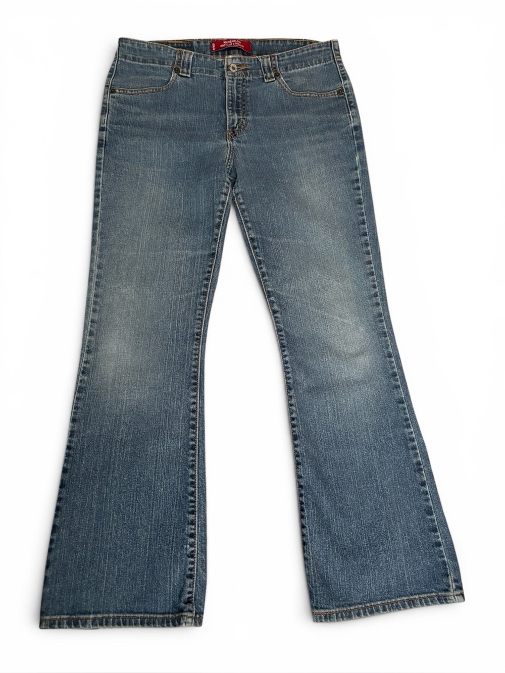 Y2K Vintage Levi's 525 Nouveau Low Bootcut Stretch Jeans Frayed Hem 10S